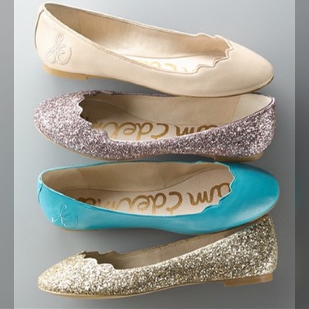💢SOLD💢 Sam Edelman Pink Glitter Flats - Picture 1 of 7